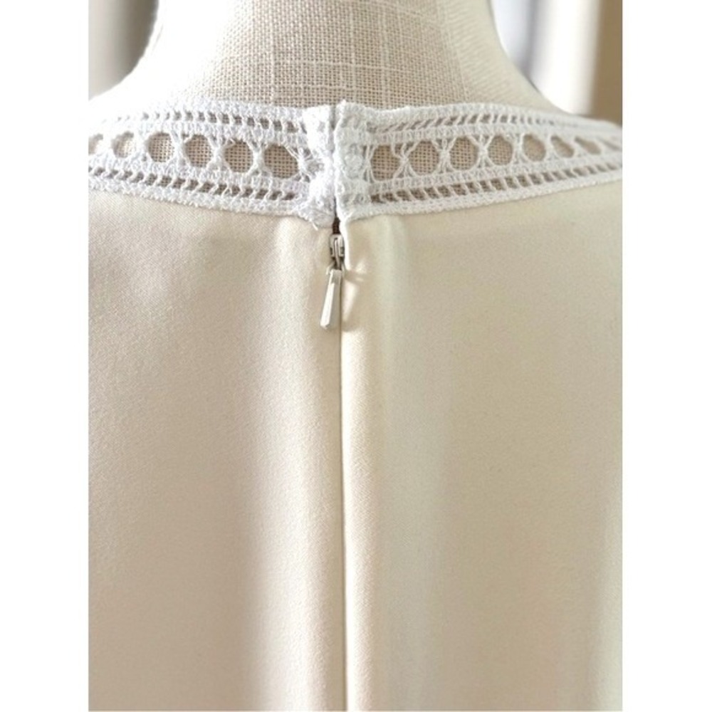 Tory Burch Marissa Ivory Cream Crochet Lace Trim Shift Dress Sz 14‎ - Picture 7 of 14